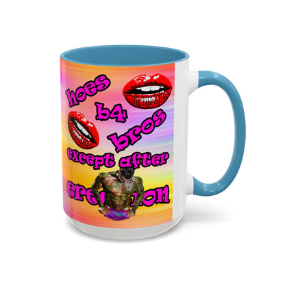 hoes b4 bros - Accent Mug (color blur)