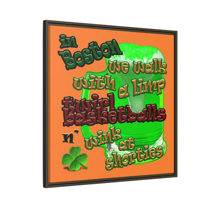 celtics logo - framed canvas art (crusta)