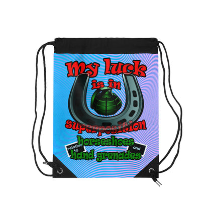 my luck - Drawstring Bag (light blue-purple wave)