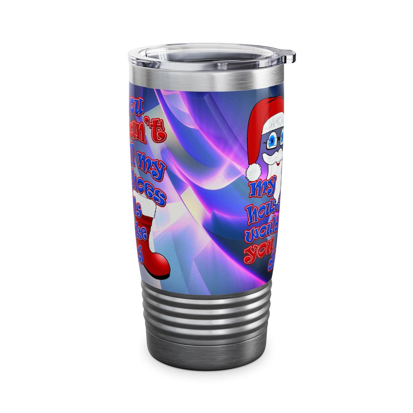 santa's shoes - Ringneck Tumbler, 20oz (grey-pink wave)