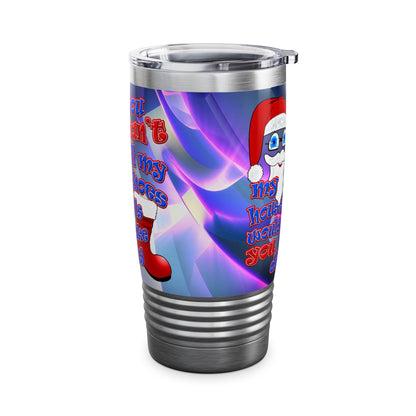 santa's shoes - Ringneck Tumbler, 20oz (grey-pink wave)