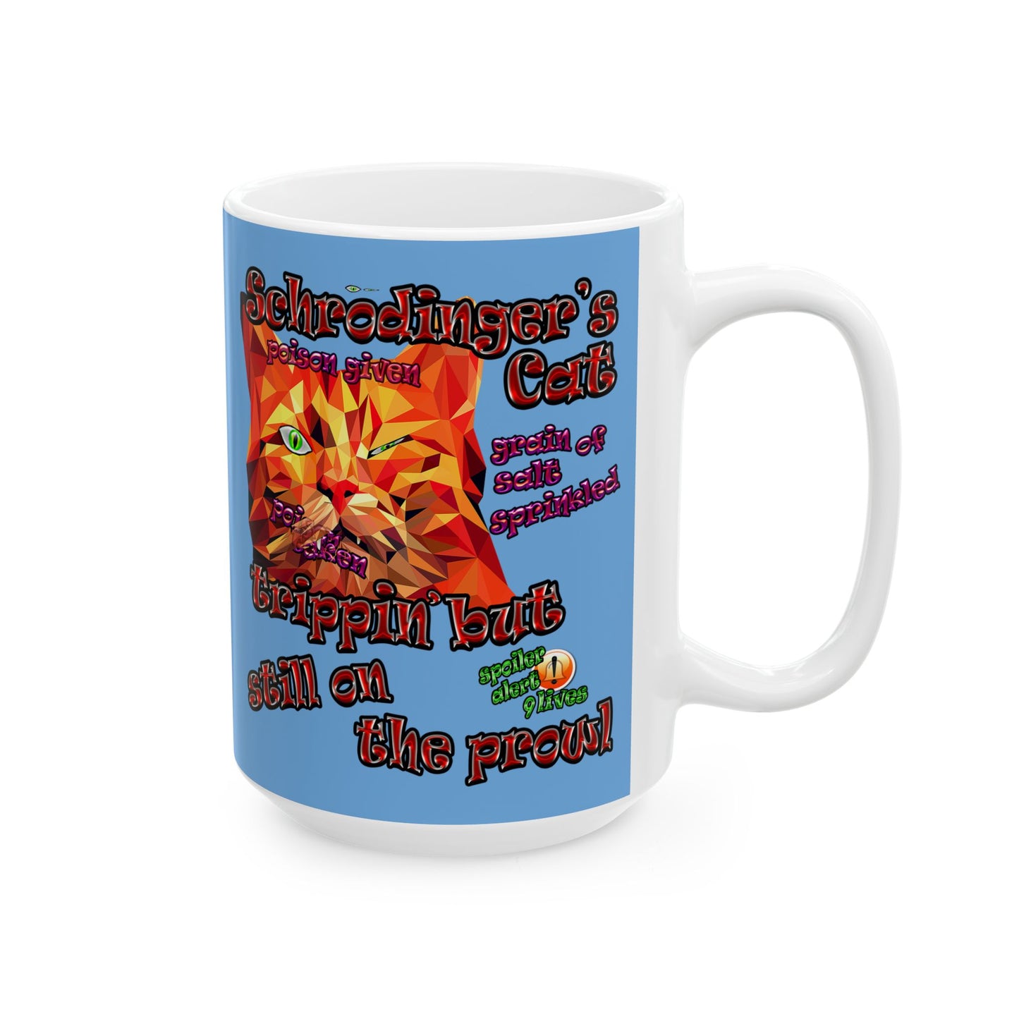 schrodinger's cat - White Mug (light blue)