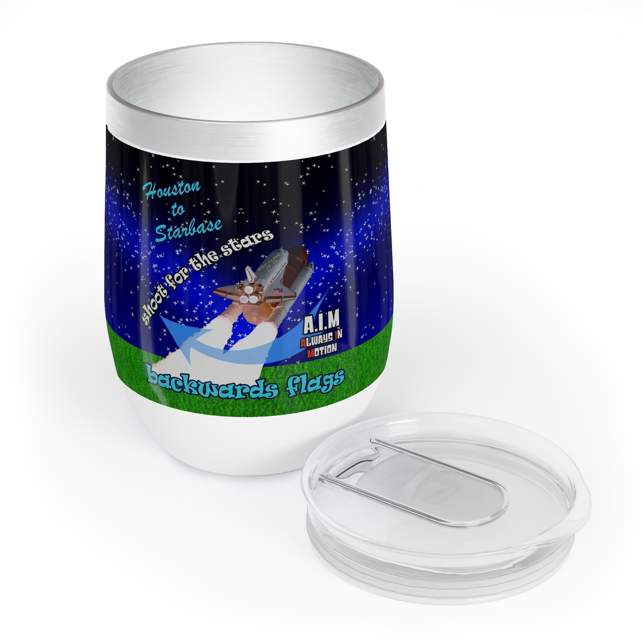 shoot for the stars - Chill Wine Tumbler ('snoops' background)