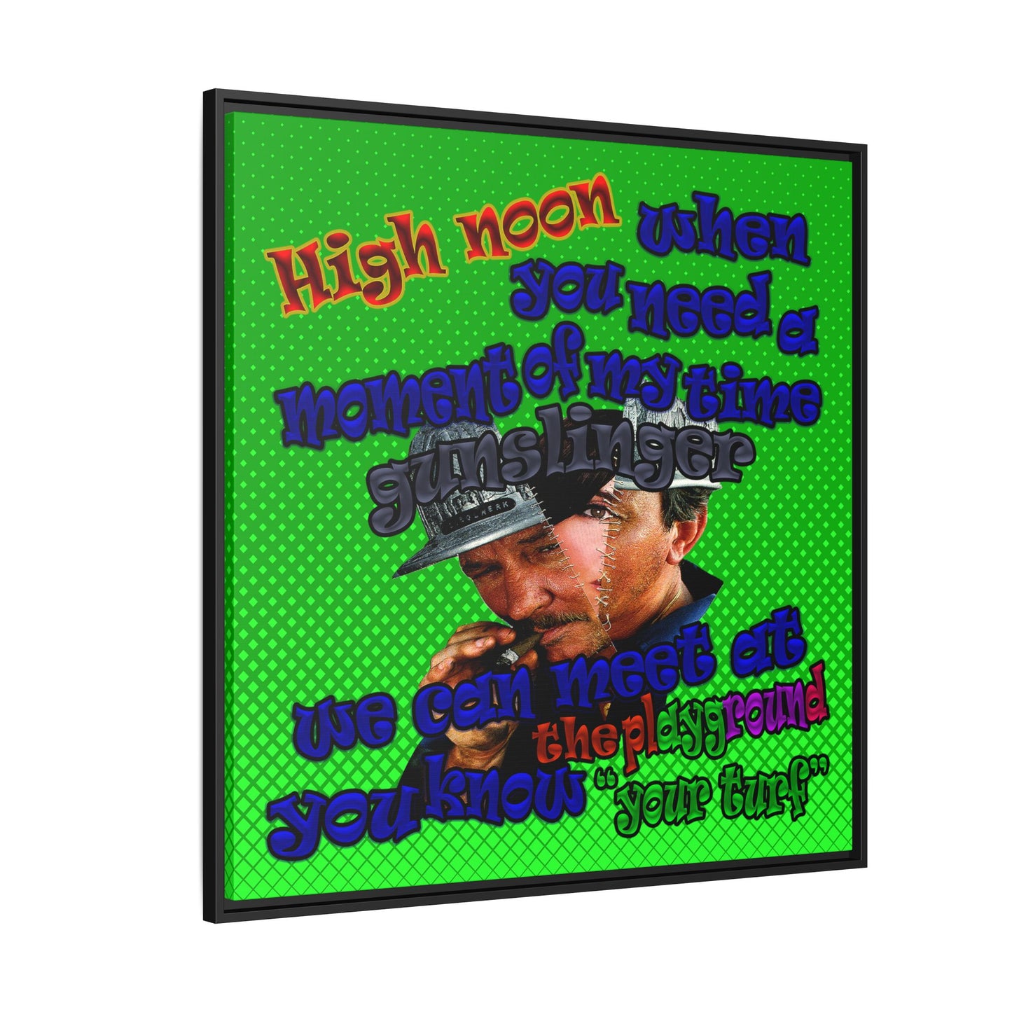 high noon - framed canvas art (logo green)