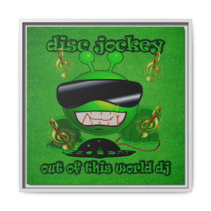 disc jockey - framed canvas art (green turf)