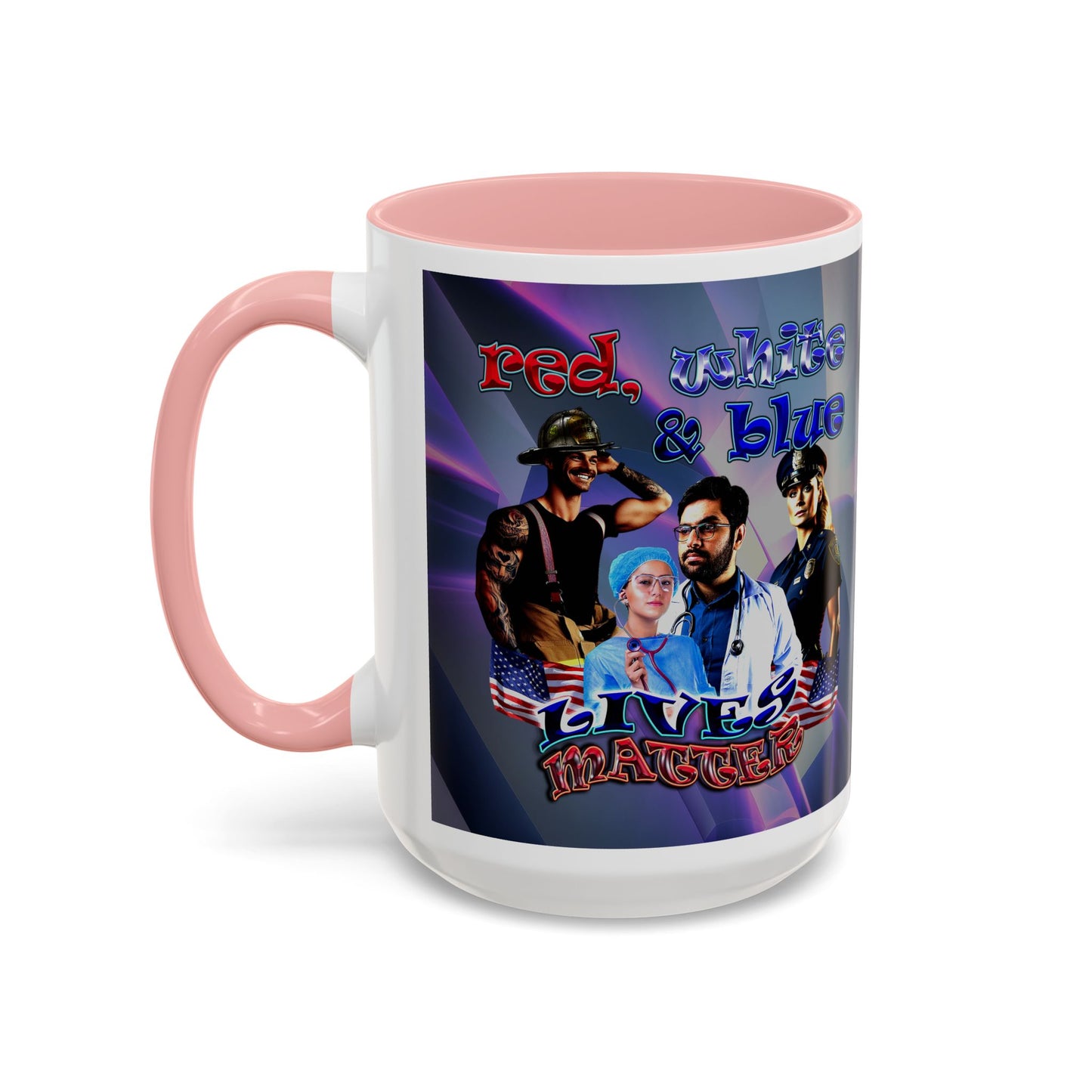 rw&b lives matter - Accent Mug (grey-pink wave)