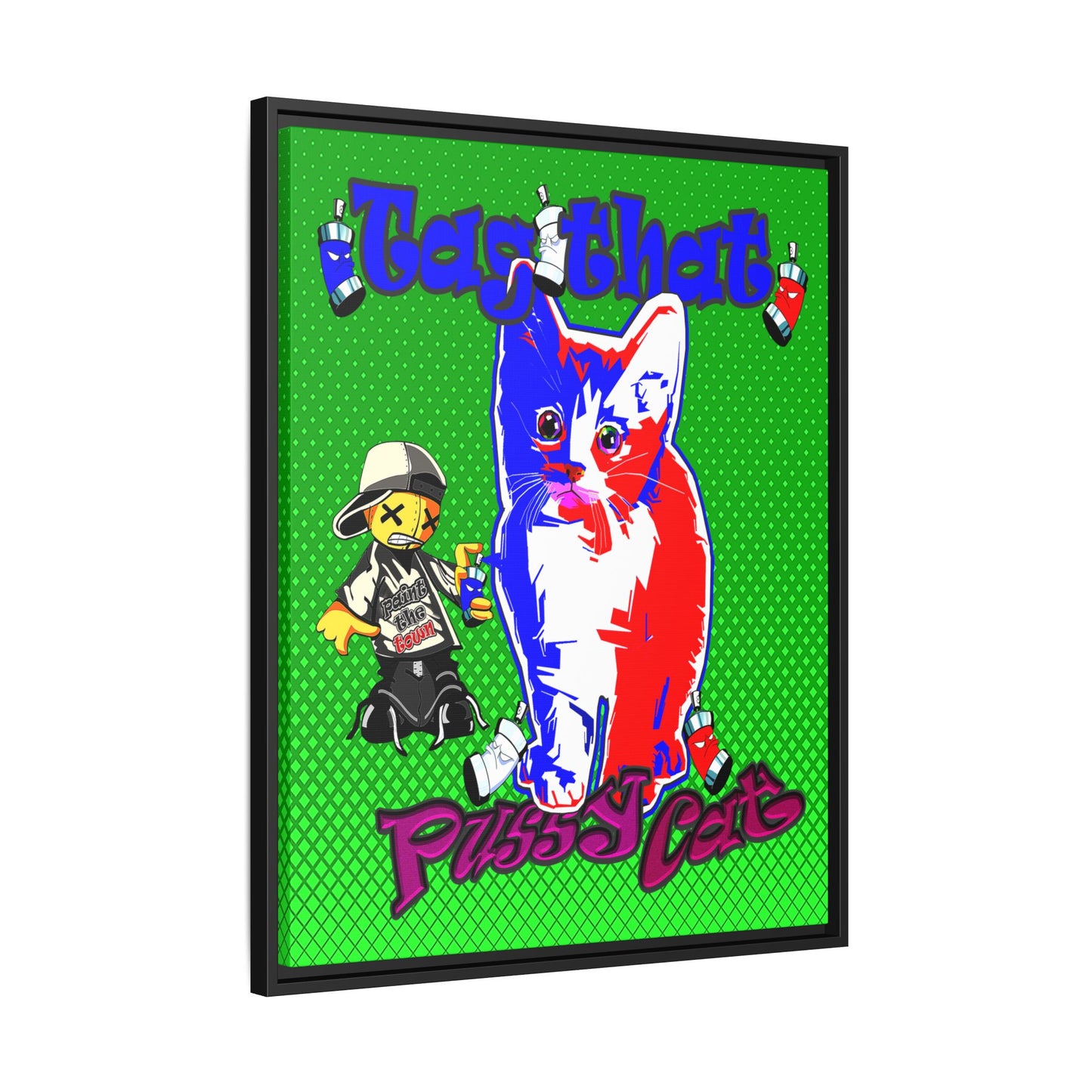tag that - framed canvas art (logo green)