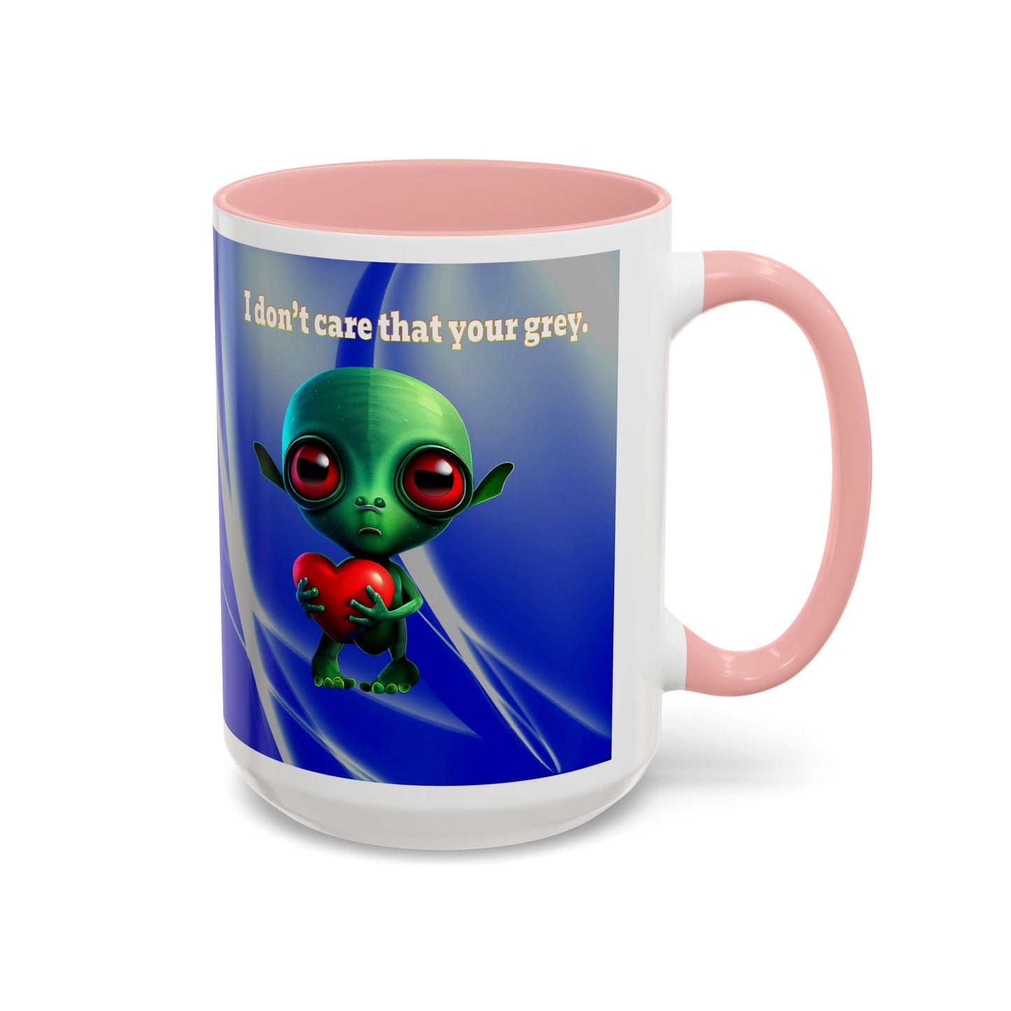 I don't care that your grey - Accent Mug (blue-white wave)