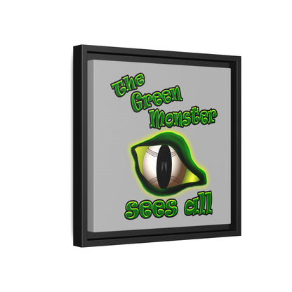 green monster - framed canvas art (light grey)