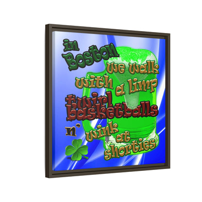 celtics logo - framed canvas art (blue-white wave)