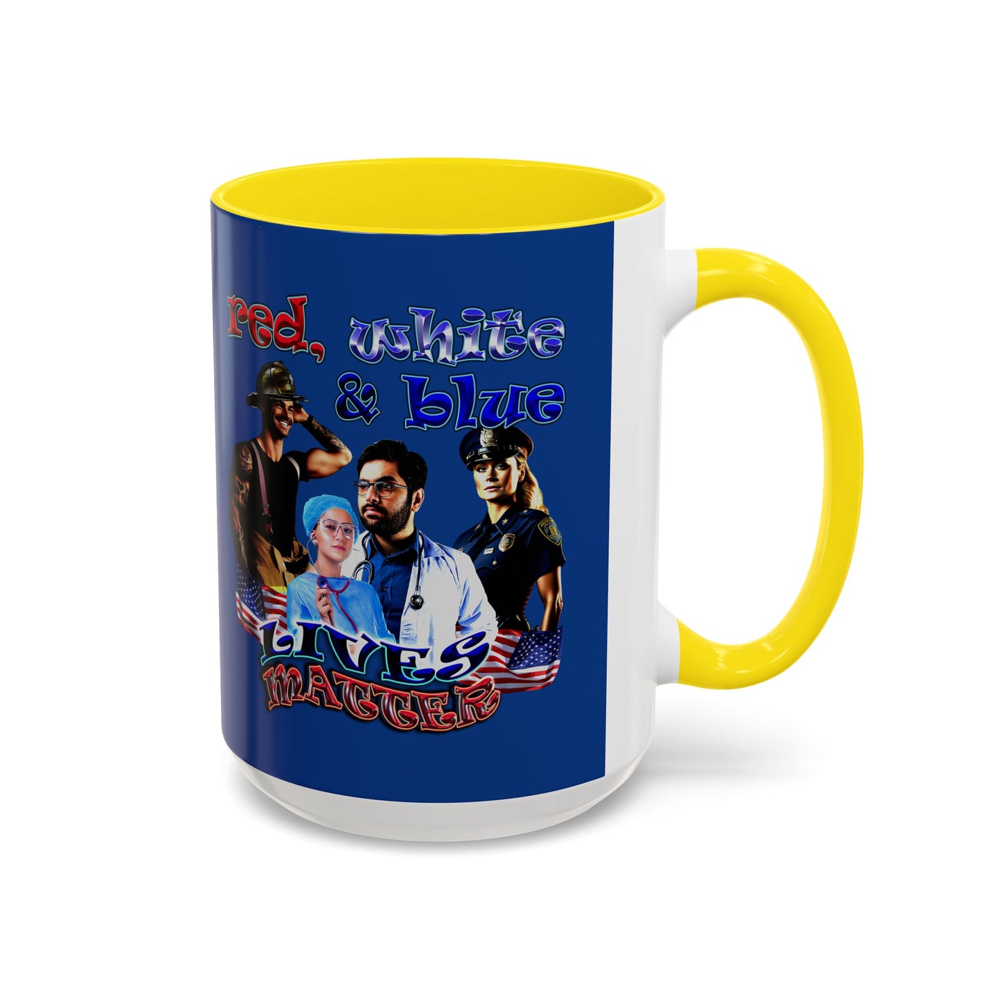 rw&b lives matter - Accent Mug (dark blue)