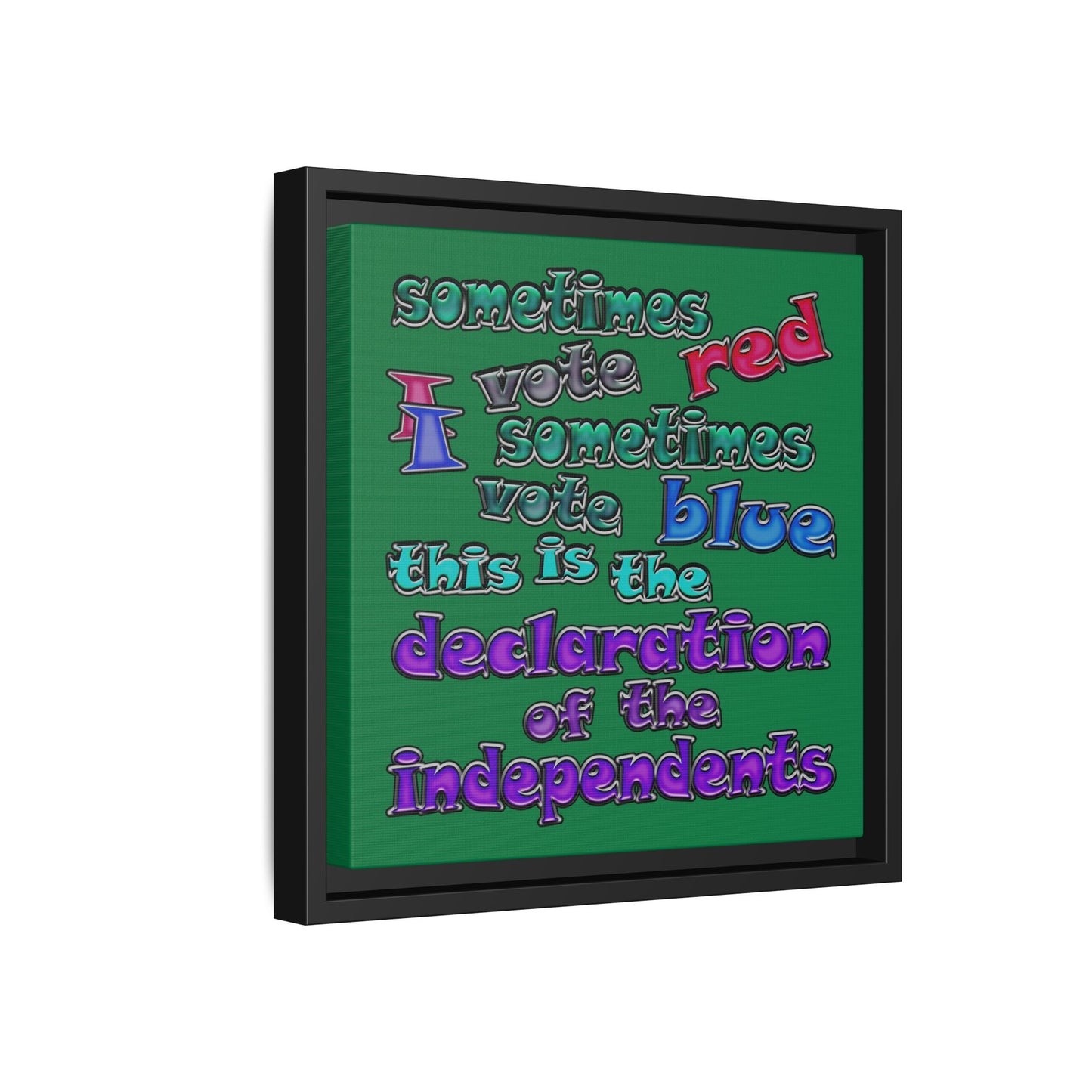 declaration of the independents - framed canvas art (dark green)