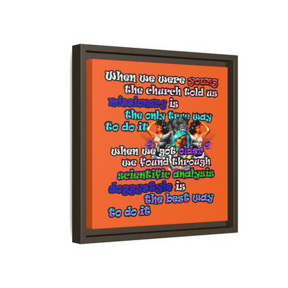 doggystyle - framed canvas art (orange)
