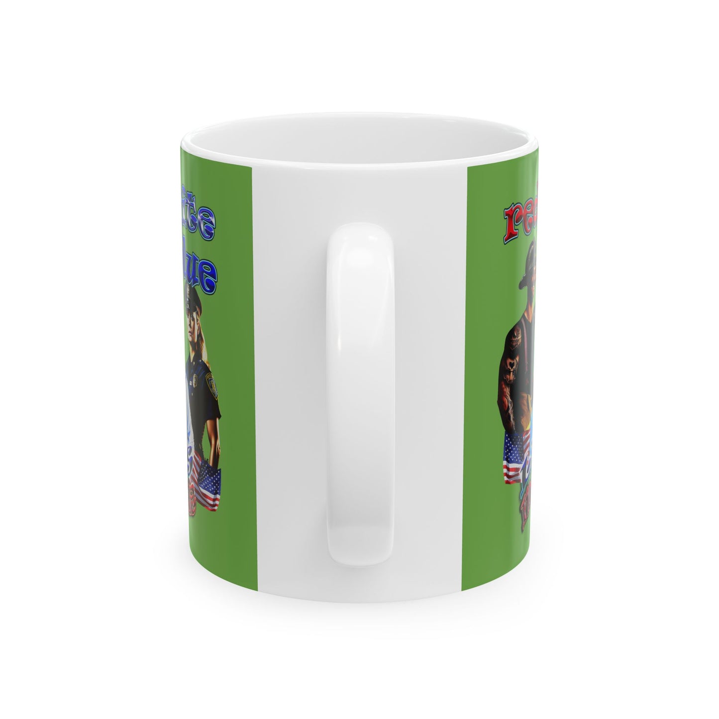 rw&b lives matter - White Mug (green)