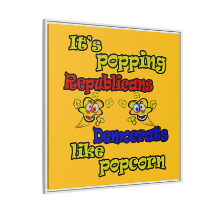popping like popcorn - framed canvas art (yellow)