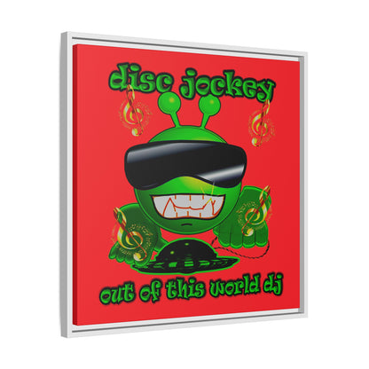 disc jockey - framed canvas art (red)