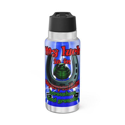 my luck - Gator Tumbler, 32oz  (blue-white wave)