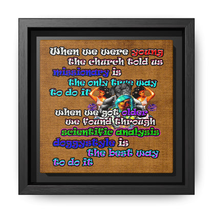 doggystyle - framed canvas art (brown papyrus)