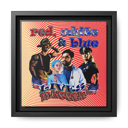 rw&b lives matter - framed canvas art (yellow-orange wave)