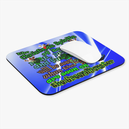 christmas spirits of boston - Mouse Pad (Rectangle) (blue-white wave)