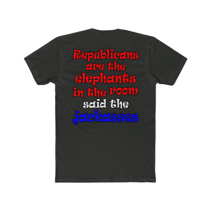 donkeys and elephants - Men's Cotton Crew Tee