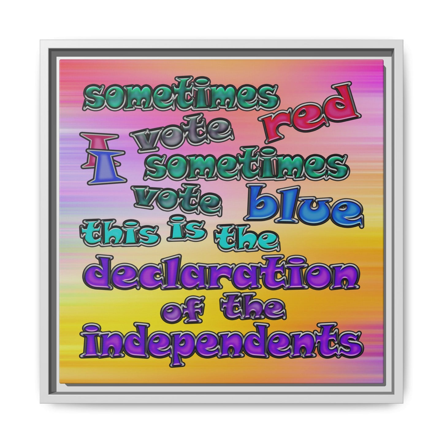 declaration of the independents - framed canvas art (color blur)