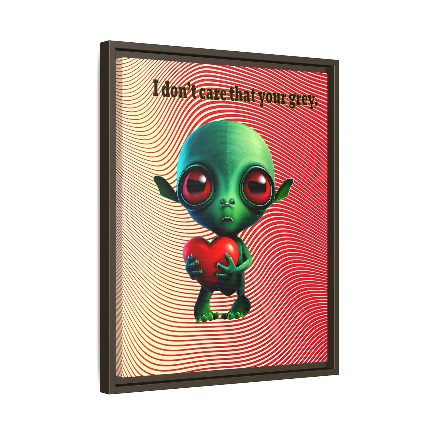 I don't care that your grey - framed canvas art (yellow-orange wave)