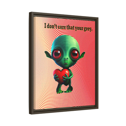 I don't care that your grey - framed canvas art (yellow-orange wave)