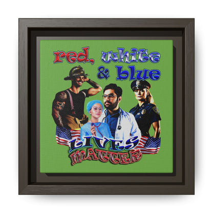 rw&b lives matter - framed canvas art (green)