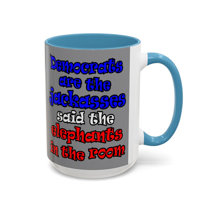 donkeys and elephants - Accent Mug (grey)