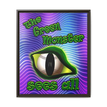 green monster - framed canvas art (purple wave)