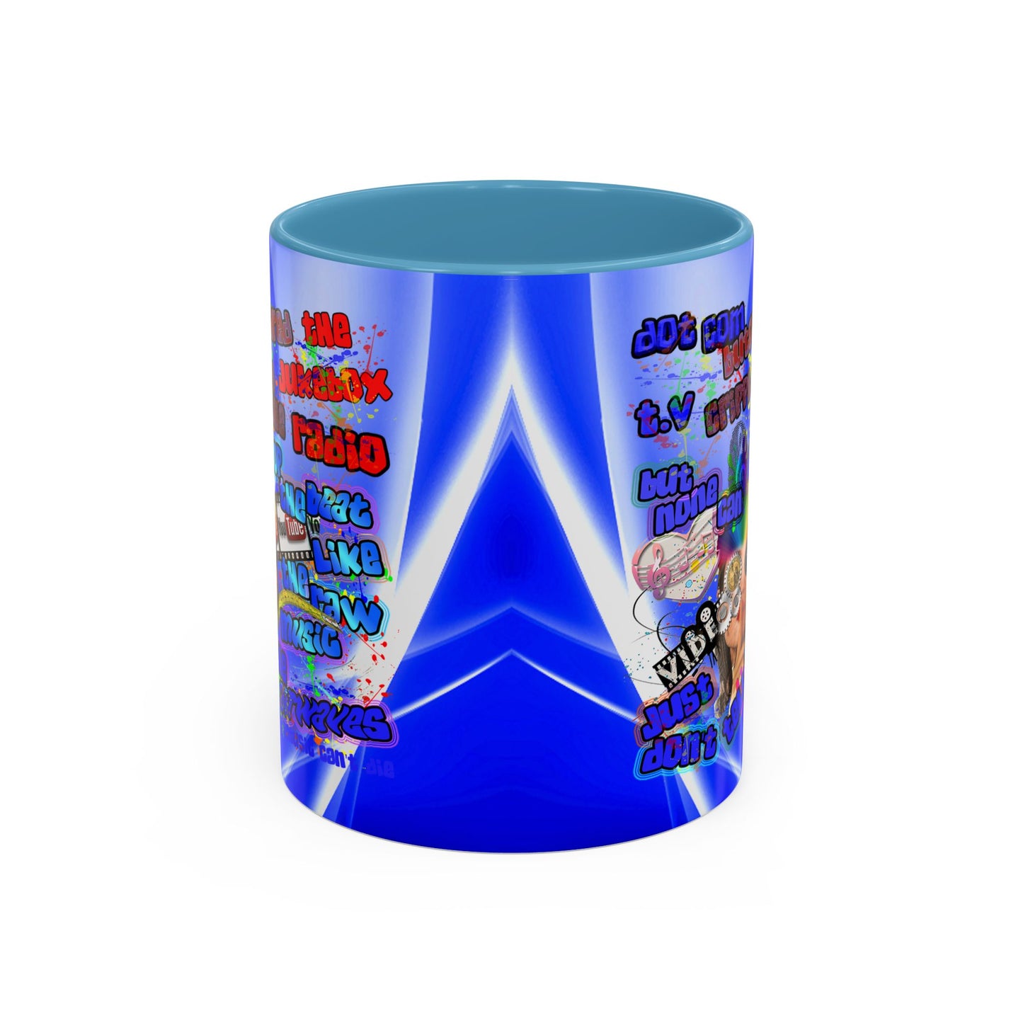 drop the beat - Accent Mug (blue-white wave)