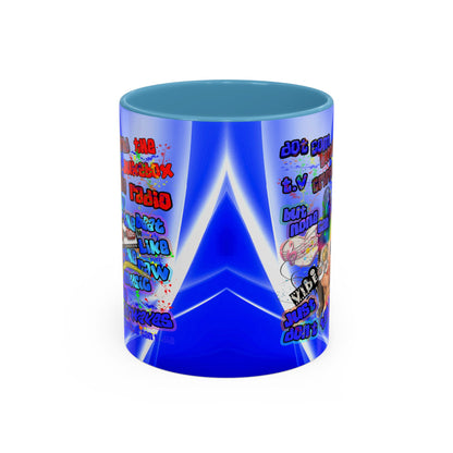 drop the beat - Accent Mug (blue-white wave)