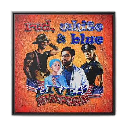 rw&b lives matter - framed canvas art (burnt orange)