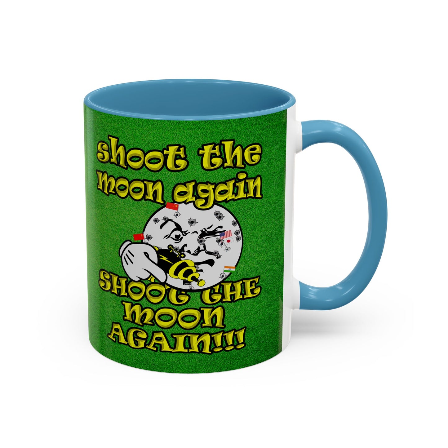 shoot the moon again - Accent Mug (green turf)
