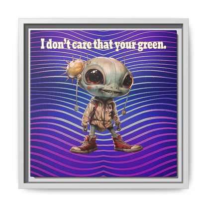I don't care that your green - framed canvas art (purple wave)