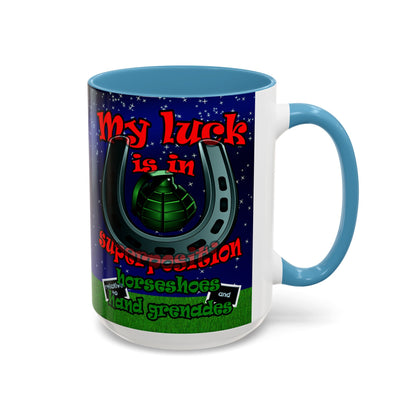my luck - Accent Mug ('snoops' background)