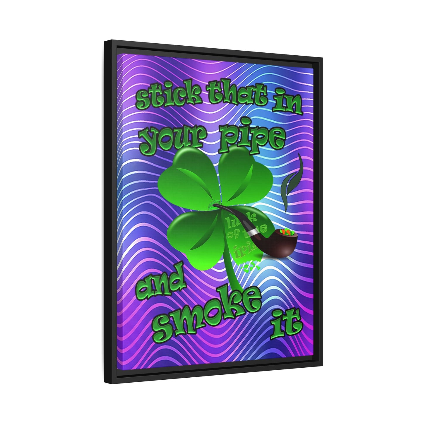 stick that in your pipe and smoke it - framed canvas art (purple wave)