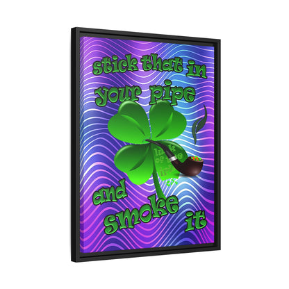 stick that in your pipe and smoke it - framed canvas art (purple wave)