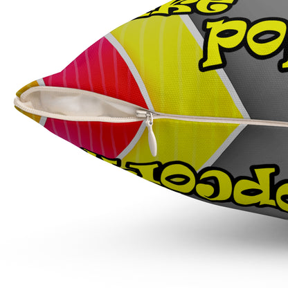 popping like popcorn - Spun Polyester Square Pillow - (rainbow split)