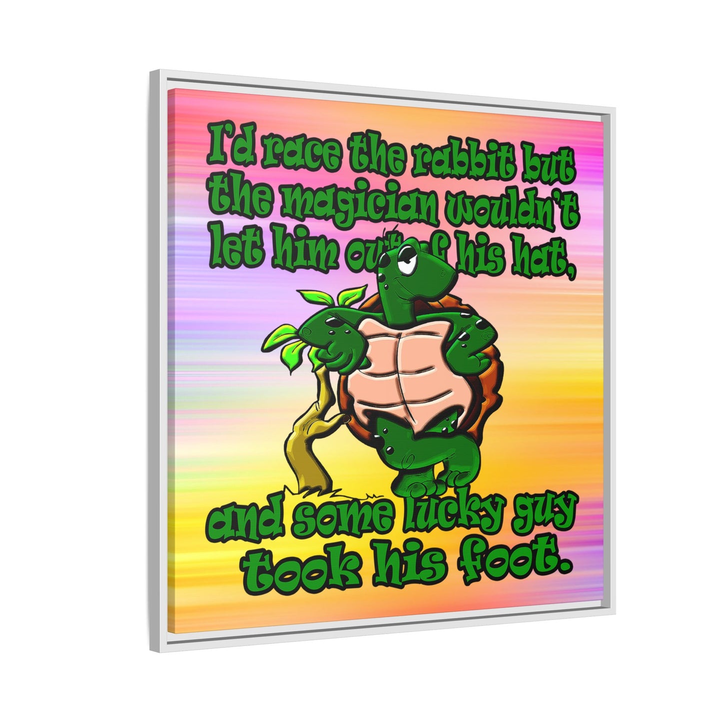 turtle race - framed canvas art (color blur)