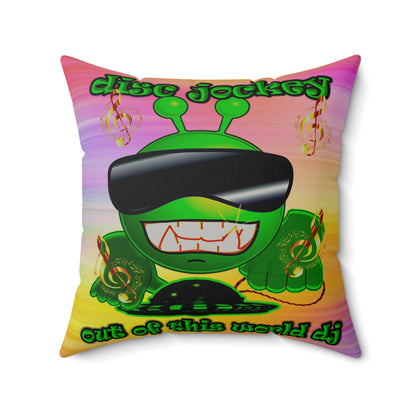disc jockey - Faux Suede Square Pillow - (color blur)