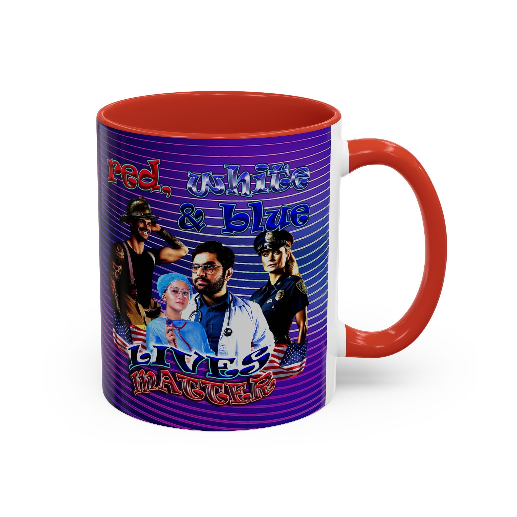 rw&b lives matter - Accent Mug (purple wave)