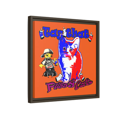 tag that - framed canvas art (orange)