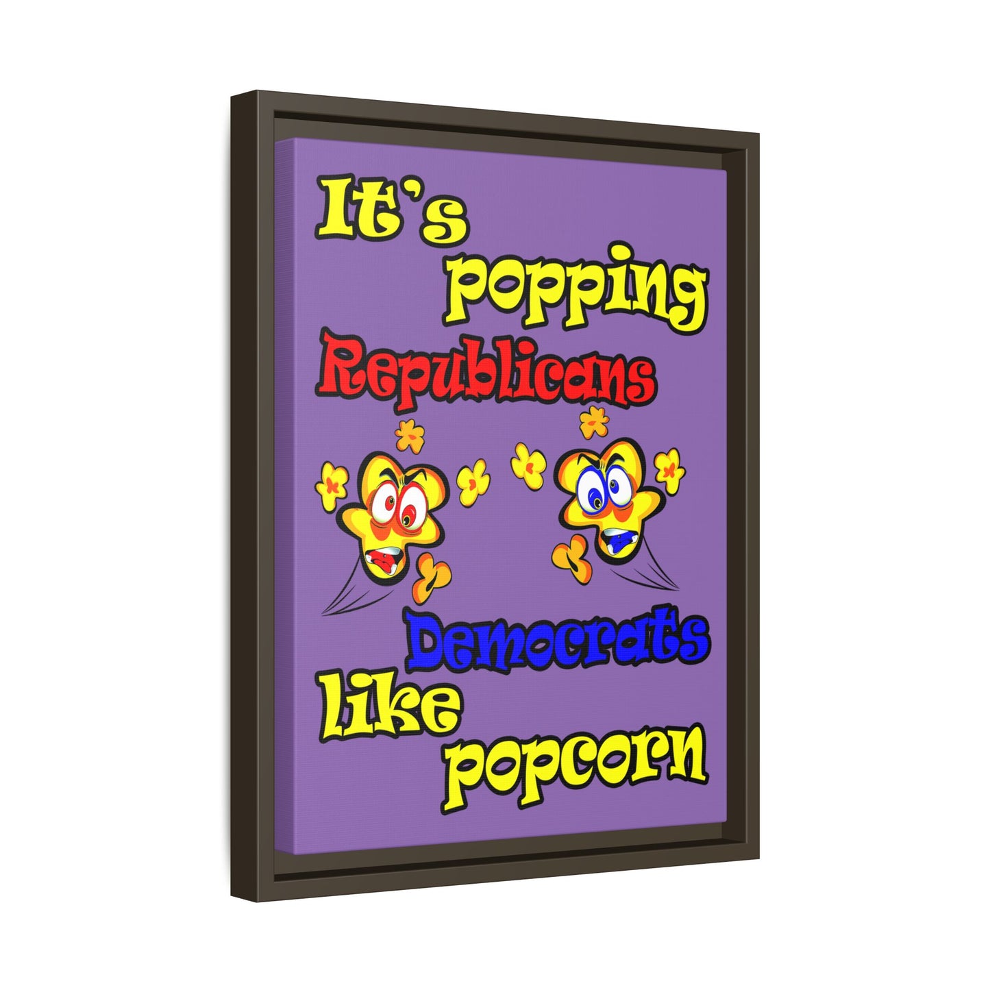 popping like popcorn - framed canvas art (light purple)