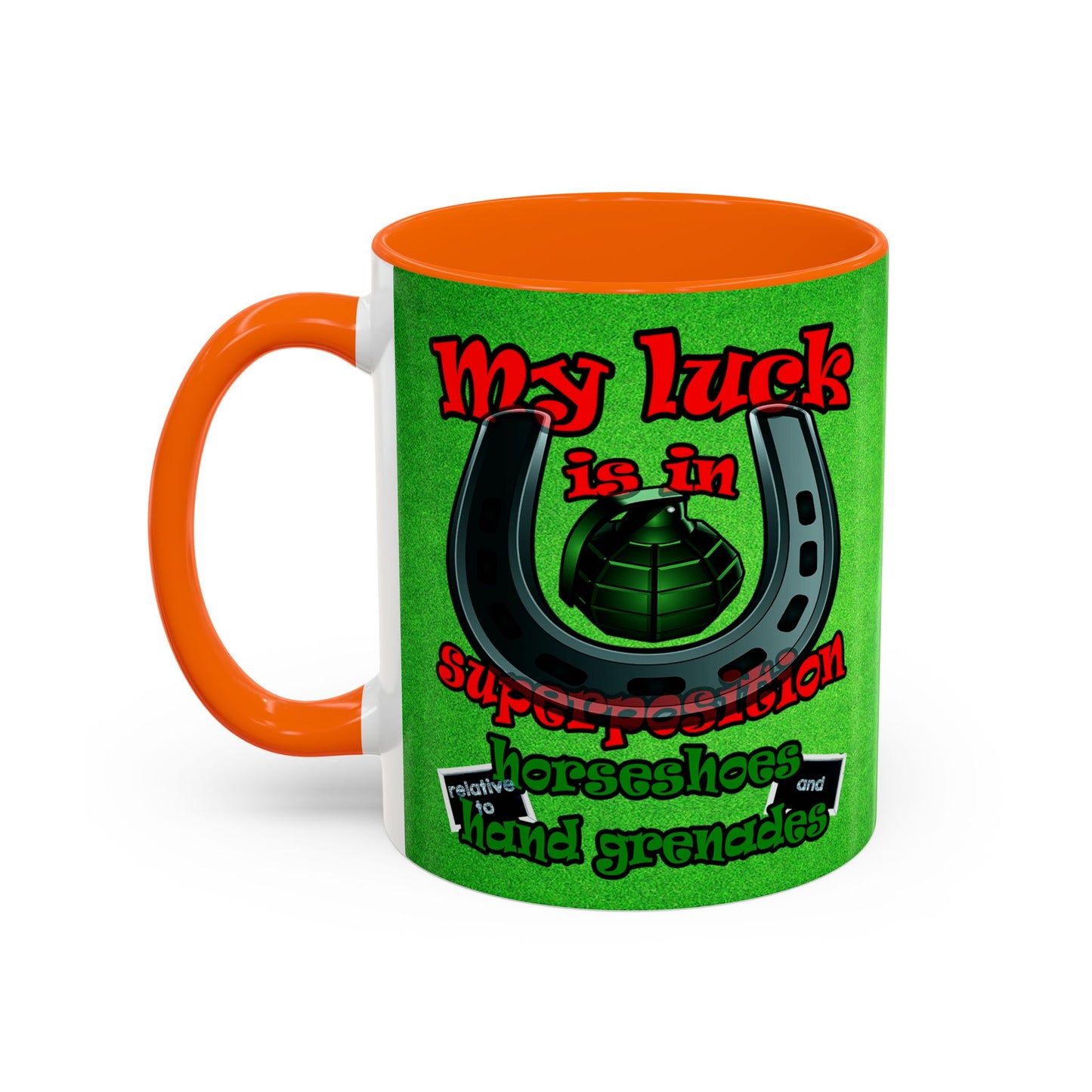 my luck - Accent Mug (green turf)