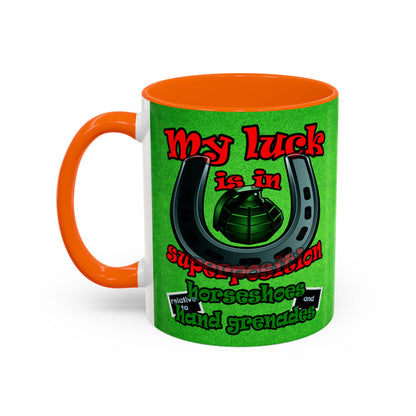 my luck - Accent Mug (green turf)