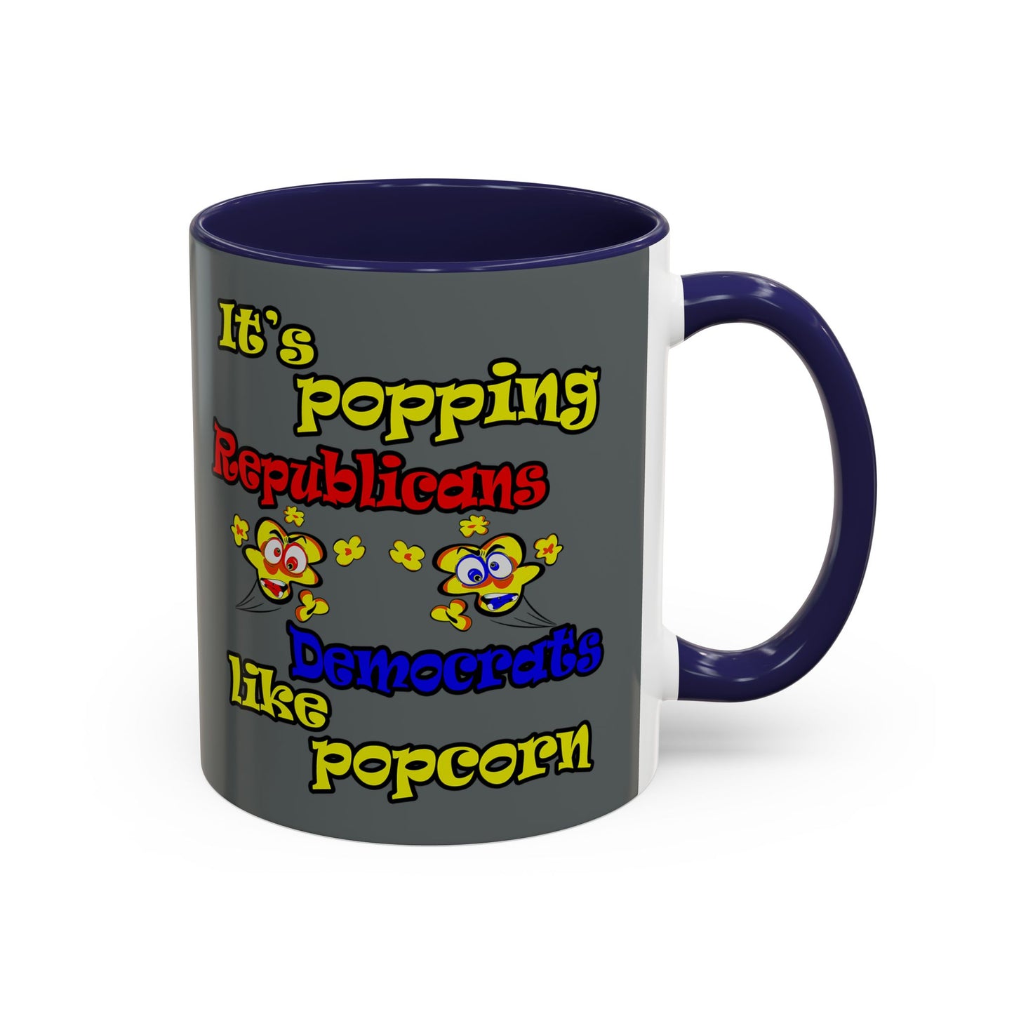 popping like popcorn - Accent Mug (dark grey)
