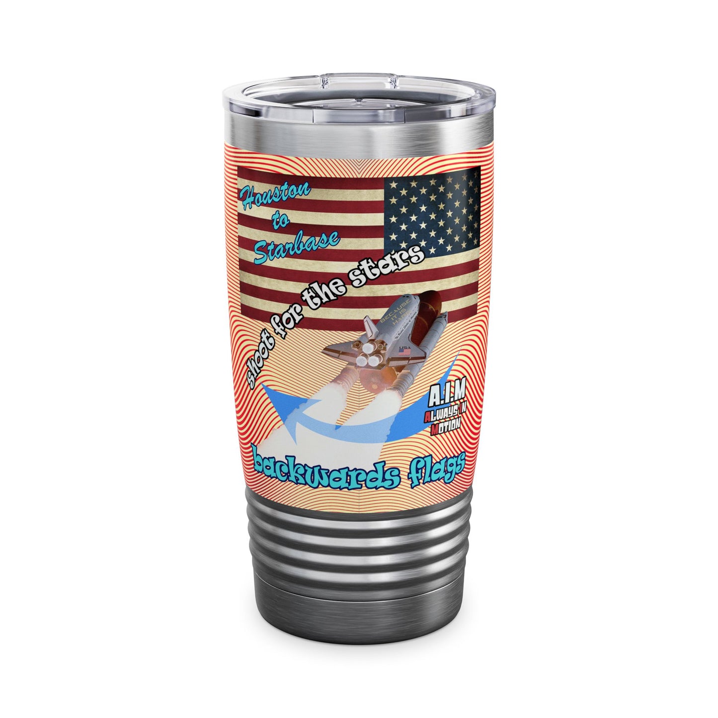 shoot for the stars - Ringneck Tumbler, 20oz (yellow-orange wave)
