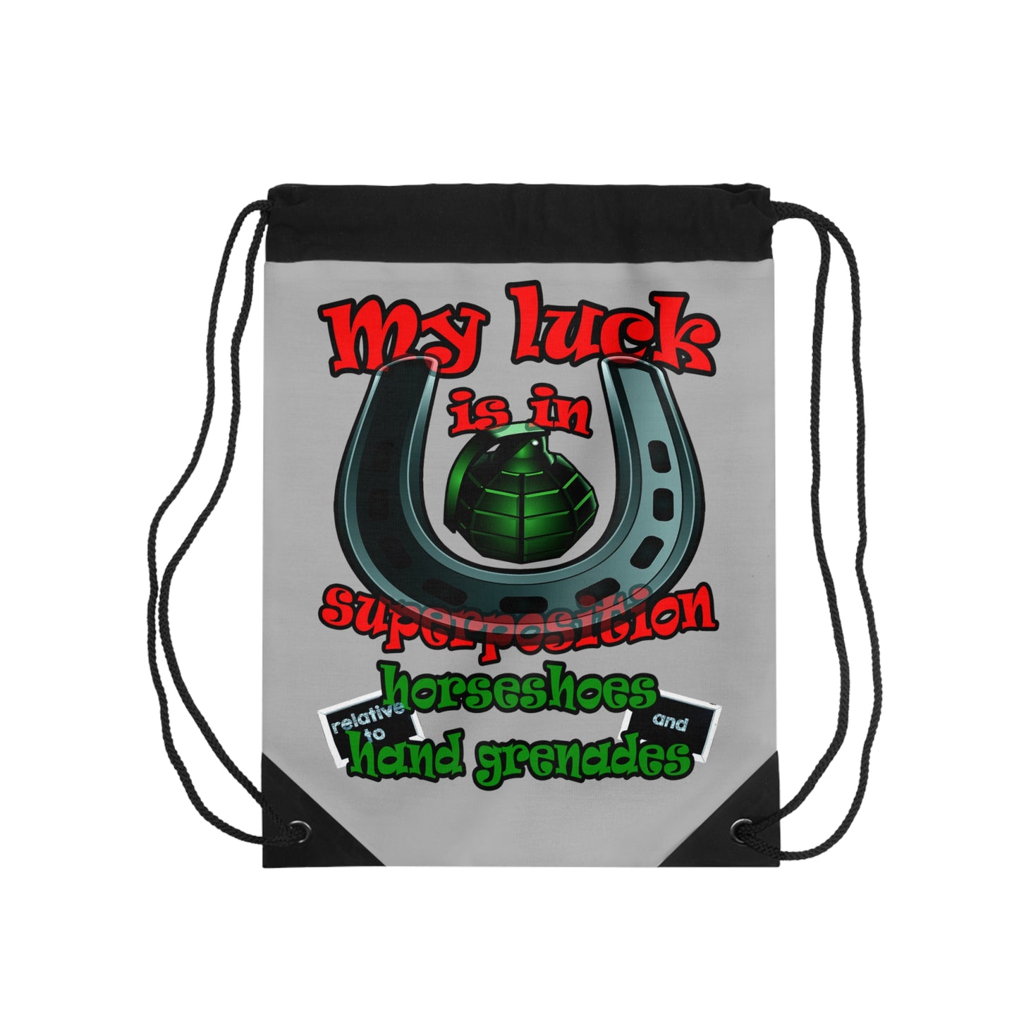 my luck - Drawstring Bag (light grey)